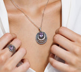 Or Paz Sterling Silver Oval Rose De France Pendant Necklace, 18"